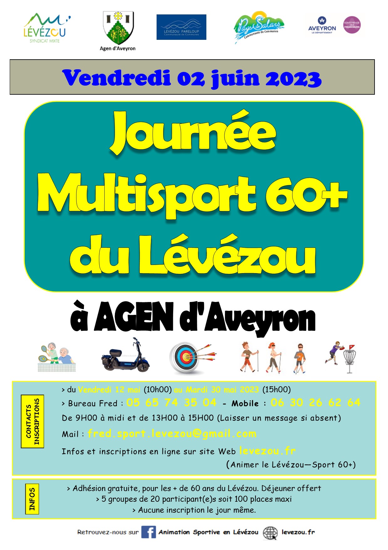 Affiche Journée multisport 60+ 2023 (02 juin) - AGEN d'Aveyron
