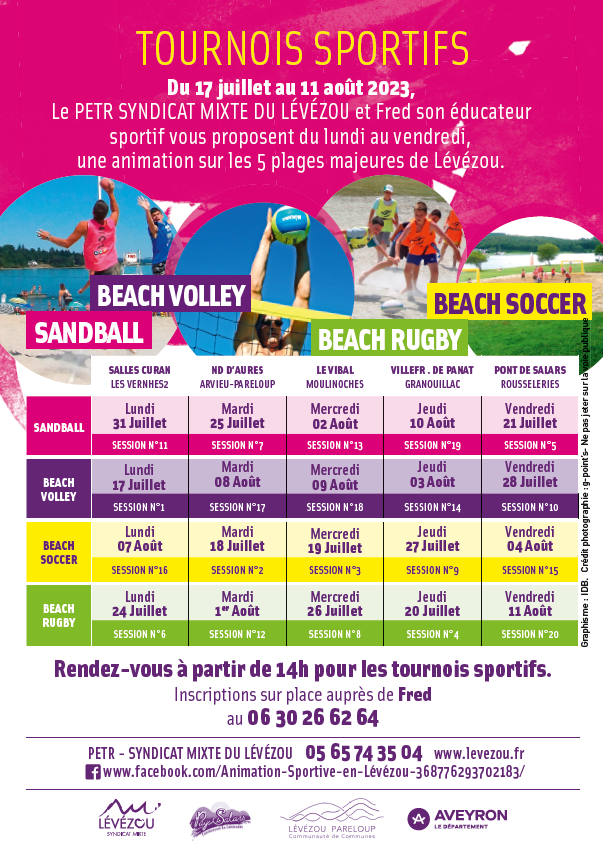 Beach Lévézou tour Aveyron 2023