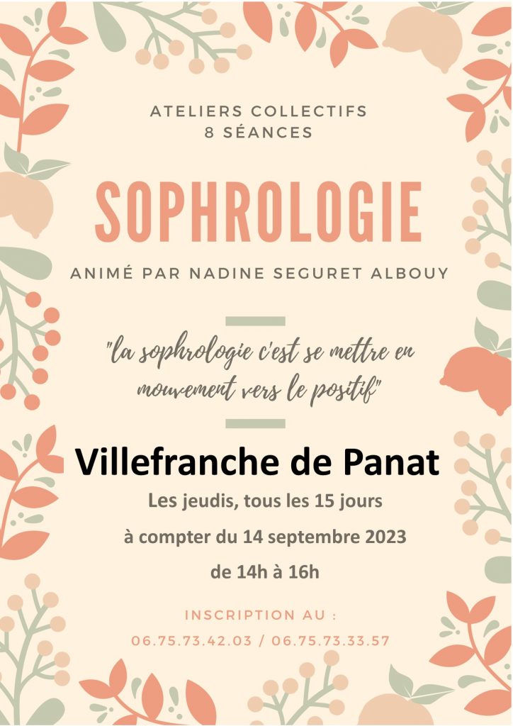 affiche sophrologie Villefranche de panat - Lévézou