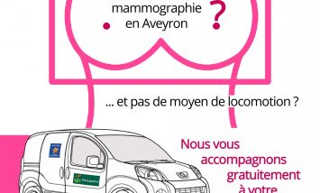 Affiche pour covoiturage - mammographie en Aveyron